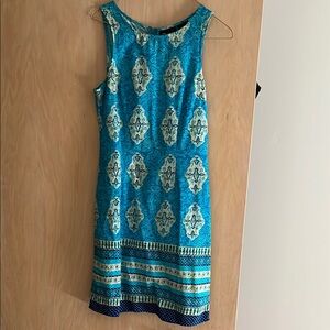 No boundaries vintage blue paisley sheath dress
